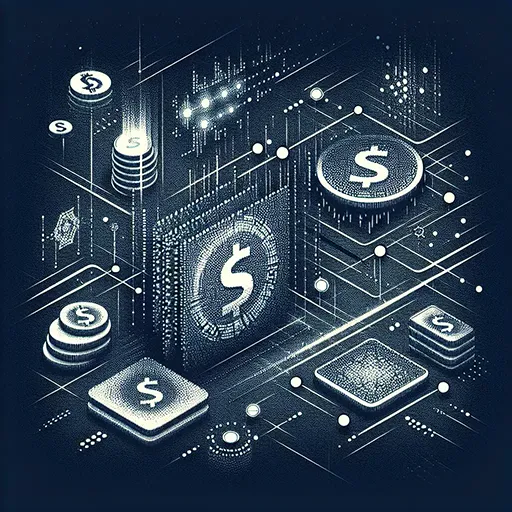 Stablecoins em carteiras digitais - Representação artística