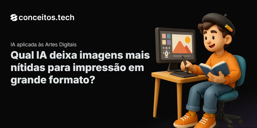 Compartilhe este tutorial: Qual IA deixa imagens mais nítidas para impressão em grande formato?